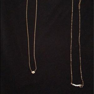 2 gold plated dainty necklaces
